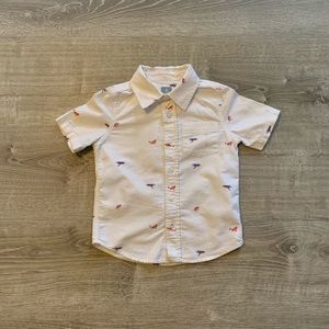 White short sleeve button down shirt